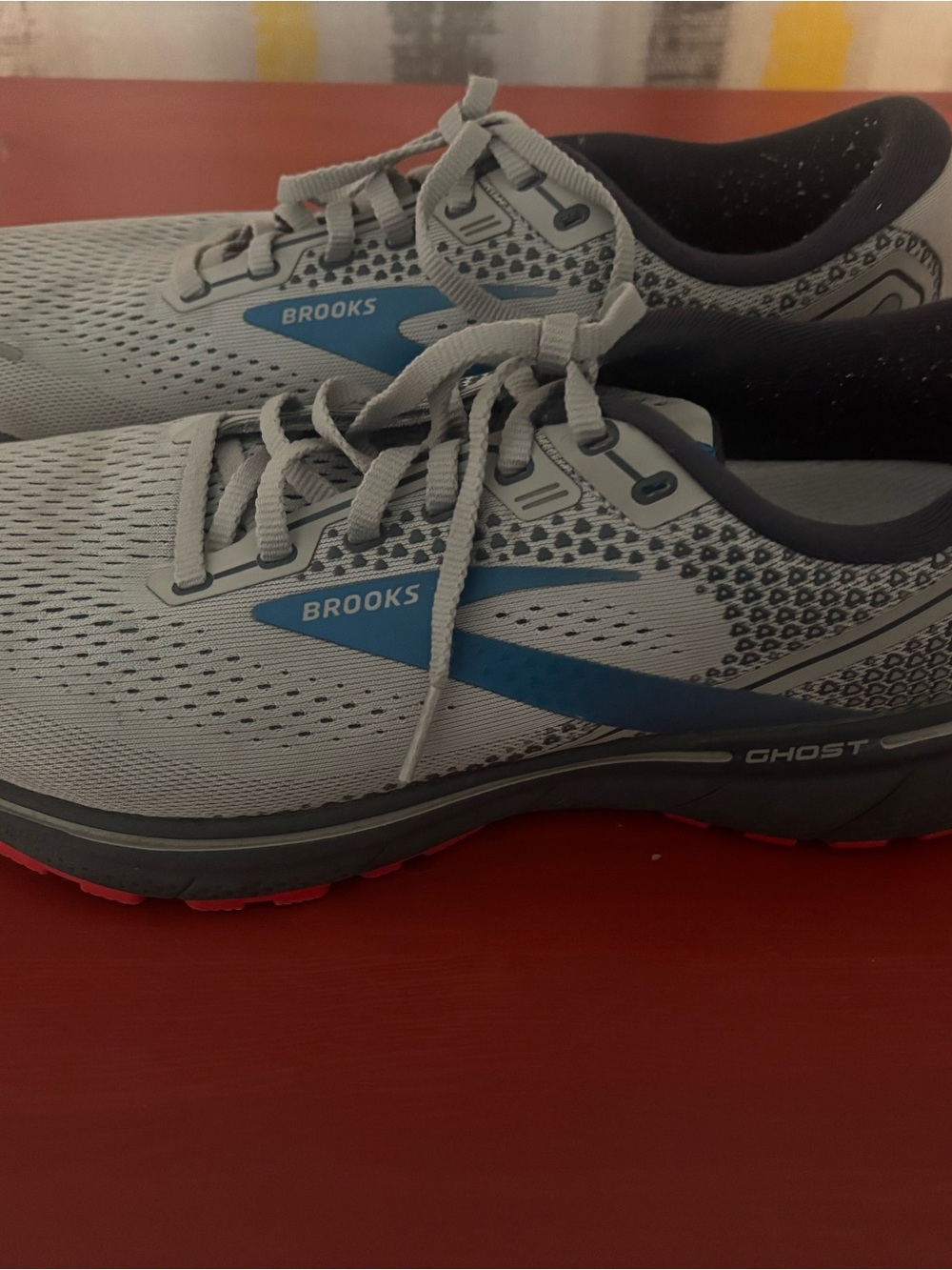 Brooks gray and blue Ghost running shoes